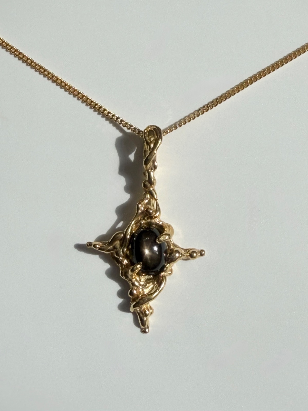 Galadriel Necklace with black star stone