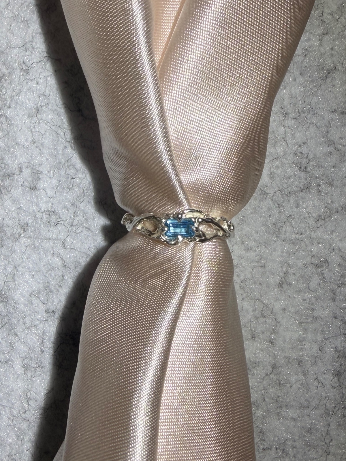 Agni Ring (silver) with blue topaz